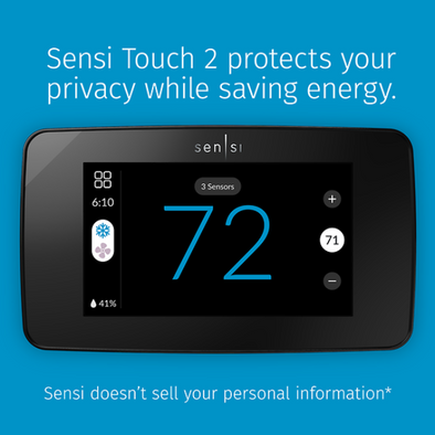 Sensi Touch 2 Smart Thermostat, Black