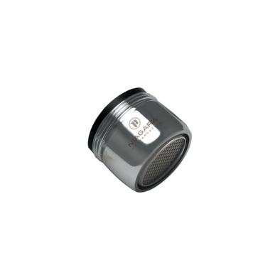 A small, chrome bathroom faucet aerator with the Niagara name and logo.