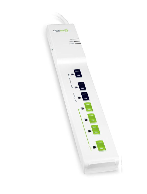 A white TrickleStar Tier 1 Advanced Power Strip