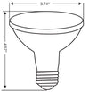 A line drawing of the bulb with a diameter of 3.74 inches and a height of 4.57 inches.