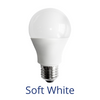 A standards light bulb labeled "Soft White"